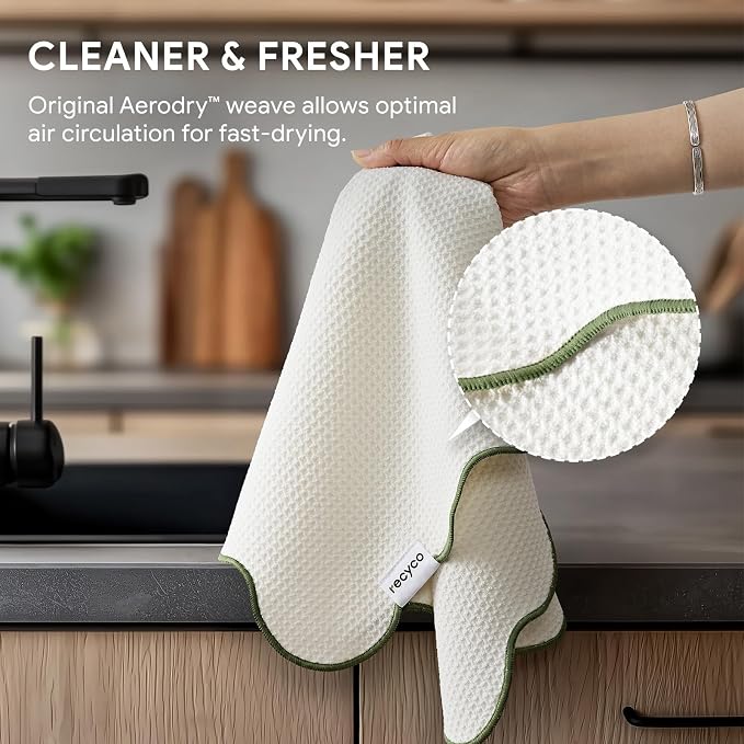 RECYCO Waffle Kitchen Towel Set of 2 - Image 4