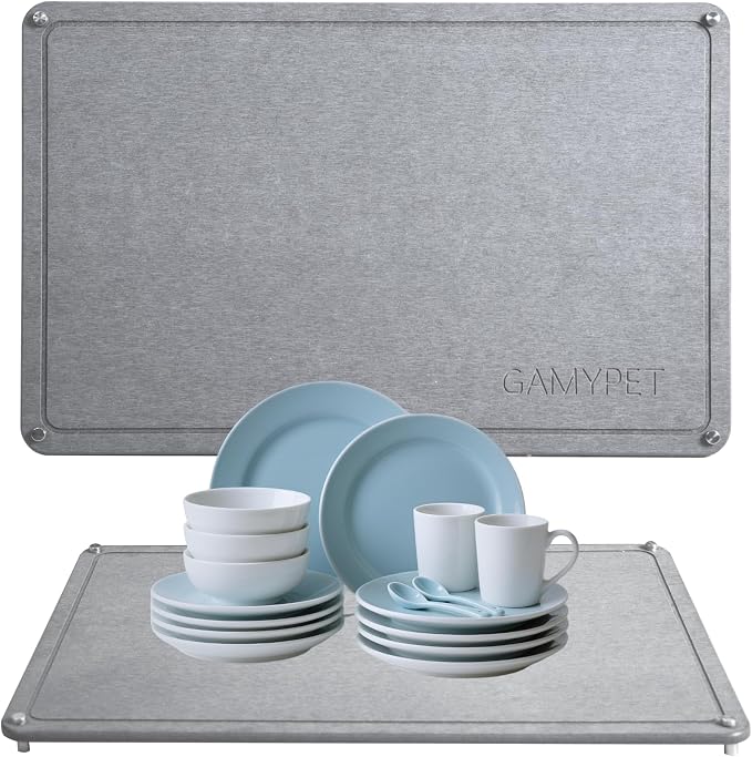 Stone Dish Drying Mat 24"×16" Large Diatomaceous Earth Dishes Quick Dry Pad by Unknown