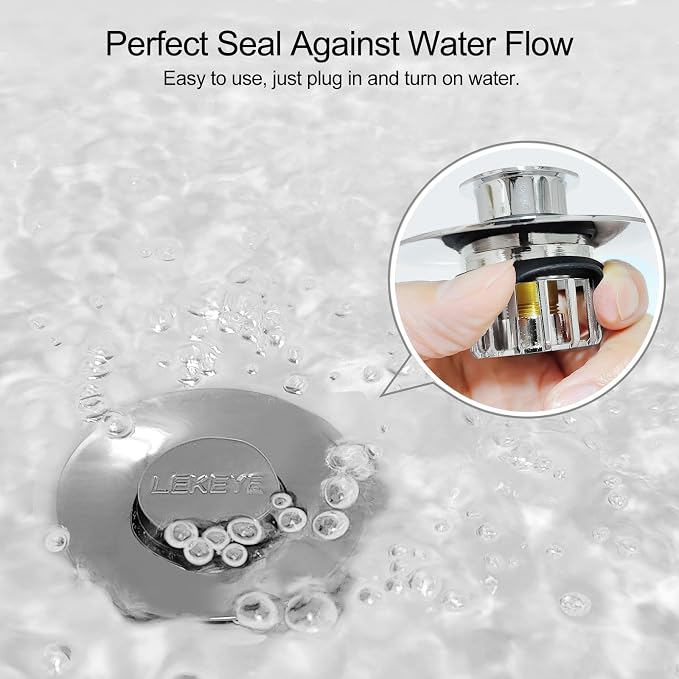 LEKEYE Tub Stopper | Shower Drain Hair Catcher | Pop-up Drain Stopper - Image 6