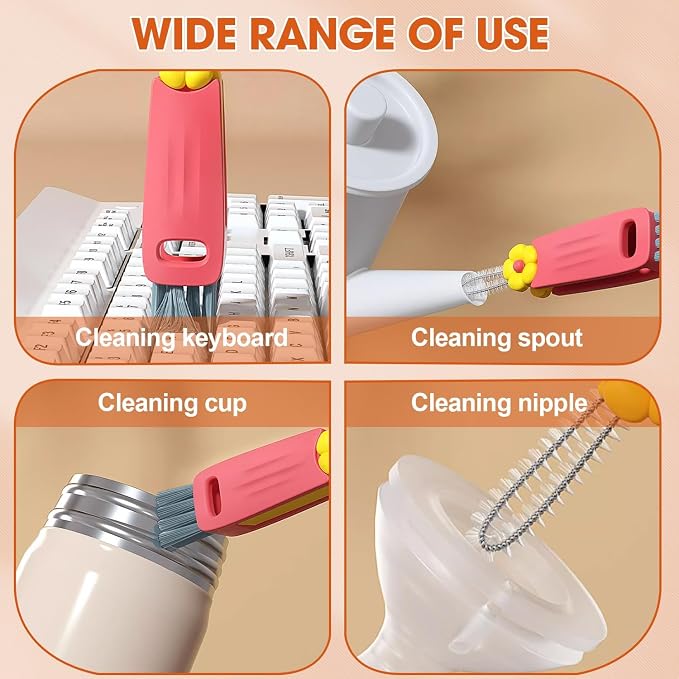 3 in 1 Cup Lid Cleaning Brush, Portable Cup Lid Cleaner - Image 7