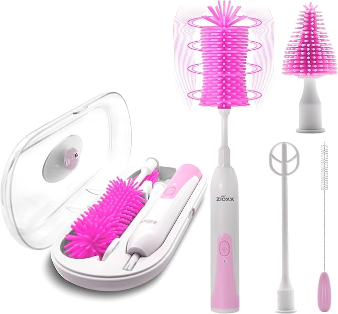 Electric Bottle Brush Cleaner New Upgrade, Portable Electric Baby Bottle Brush by ZIOXX