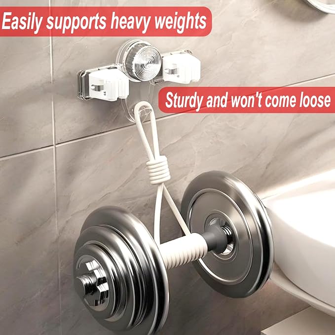 4 Pack Broom Holder Mop Hanger, No Drill Suction Cup Adjustable Organizer - Image 4