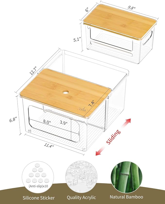 Trash Bag Dispenser Holder - 3 in 1 Acrylic Plastic Garbage Bag Pantry Organizer - Image 3