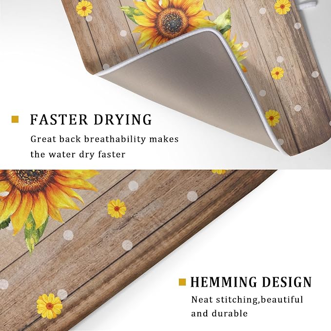 Summer Sunflower Bee Dish Drying Mat - Image 3