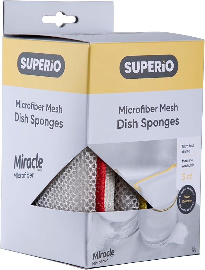 Microfiber Sponges for Dishes Kitchen Sponges Non-Scratch Sponge Dish Scrubber - Image 9