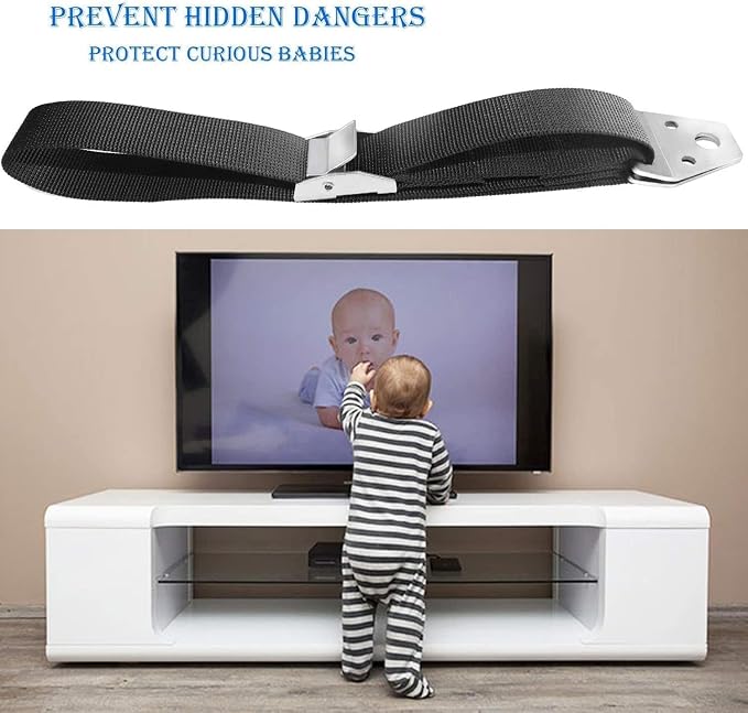 TV and Furniture Anti Tip Straps, Metal Heavy Duty TV Straps Child Safety - Image 4