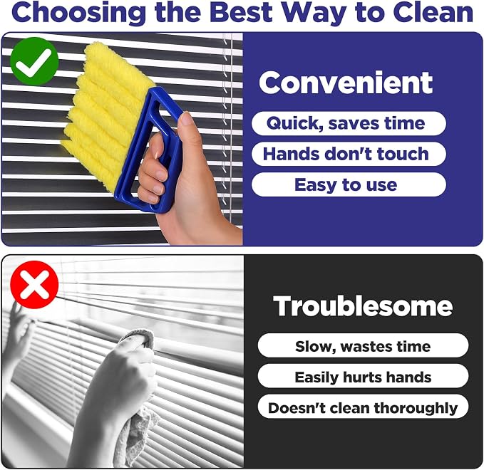 4 Pcs Blind Cleaner Tool 7 Finger Microfiber Window Blind Duster - Image 4