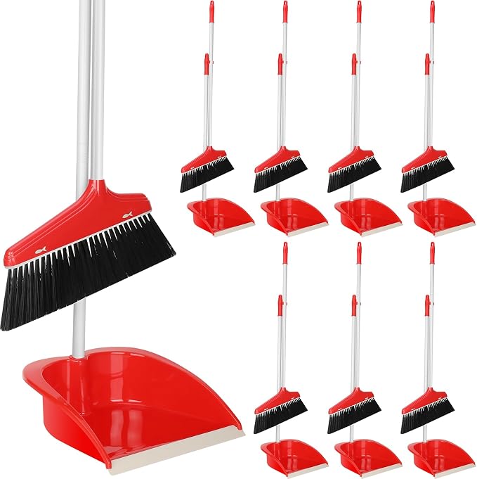 WILLBOND Set of 8 Broom and Dustpan Set Long Handle Broom by Willbond+Technology+Limited