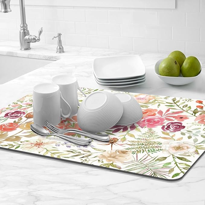 LOKHOM Dish Drying Mat for Kitchen Counter, Dish Drainer Rack Mat for Kitchen - Image 8