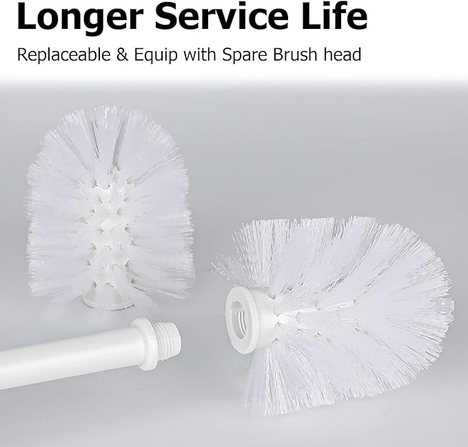 Topsky Toilet Brush, 1 Pack Compact Toilet Brush & Holder Set, Plastic Round - Image 6