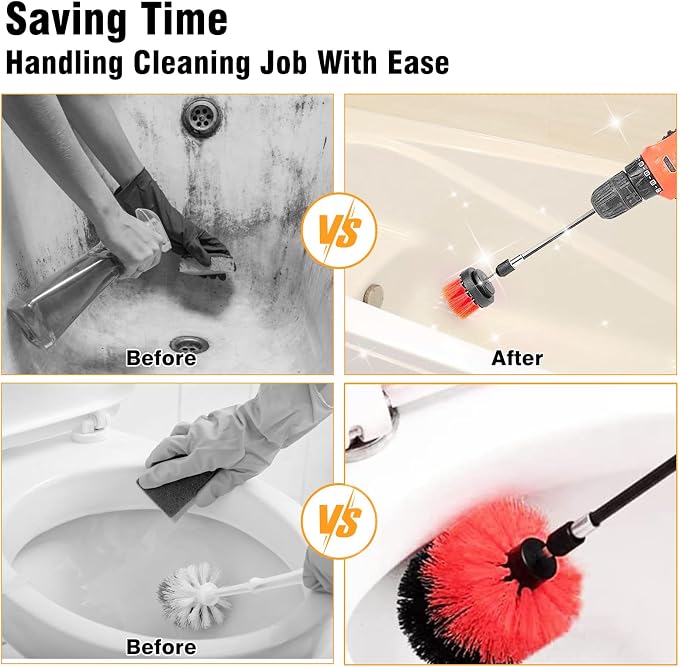 8 Pcs Drill Brush Attachment Set, Power Cleaning Scrub Brush Kit - Image 5