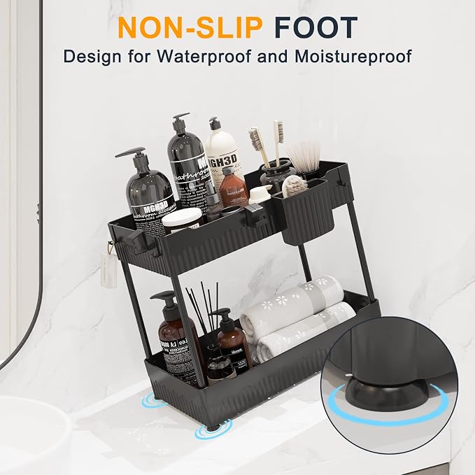 2 Pack Under Sink Organizer, Under Bathroom Cabinet Organizer - Image 4