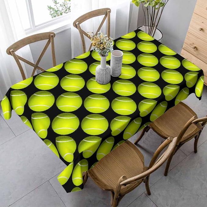 Tennis Table Cloth 52x70 Sport Leisure Recreation Yellow Green Rectangular by Unknown