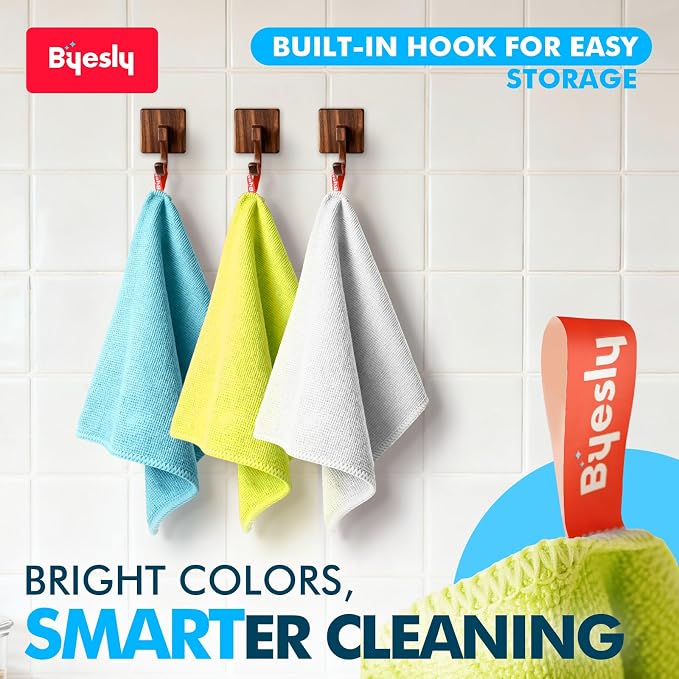 24-Pack Microfiber Cleaning Cloth, 11.5x11.5 Microfiber Towels - Image 4