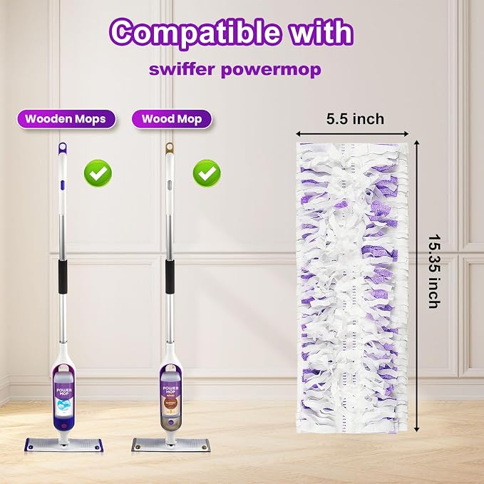 48 Pack PowerMop Refills Pads for Swiffer PowerMop Multi-Surface Mops and - Image 2