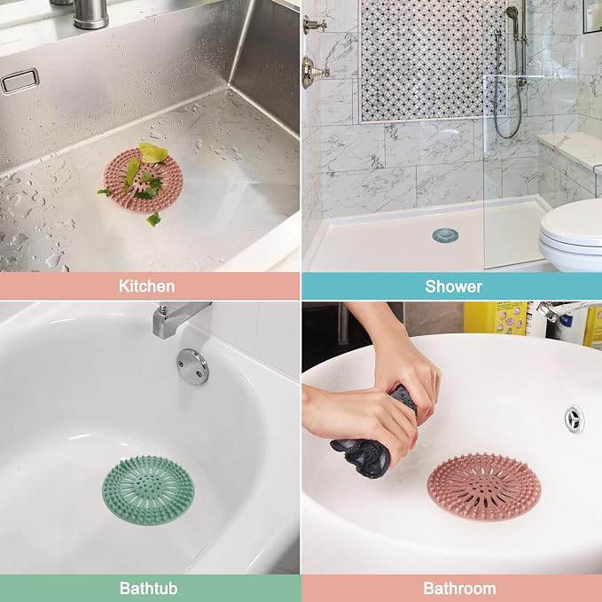 Gotega Bathroom Sink Drain Strainers, Hair Catcher Shower Drain Covers Protector - Image 2
