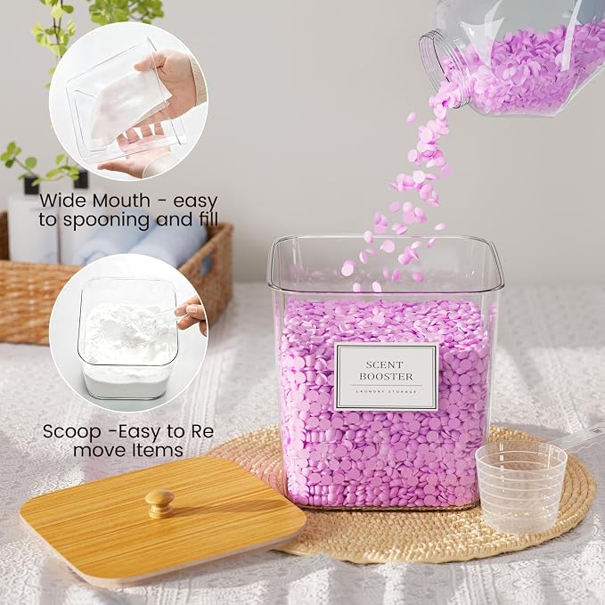 4+1 Pack Laundry Room Organization Containers, Large Laundry Detergent Powder - Image 2