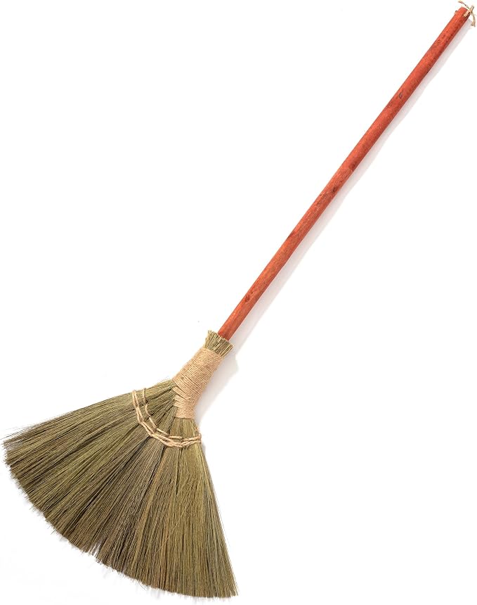 Vietnamese Natural Straw Broom – Handmade Soft Grass Broom by TTSForHome