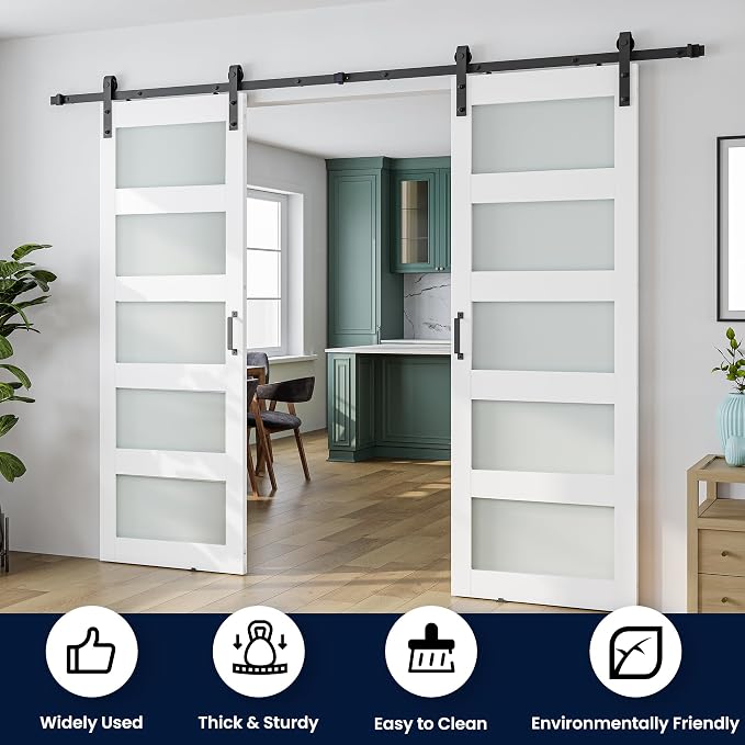 SmartStandard 60 x 84 in Glass Barn Door - Image 2