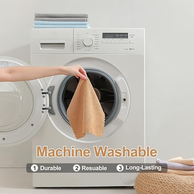 Jessy Home 80 Pack Microfiber Cleaning Cloth Roll Reusable Paper Towels 12"x12" - Image 7