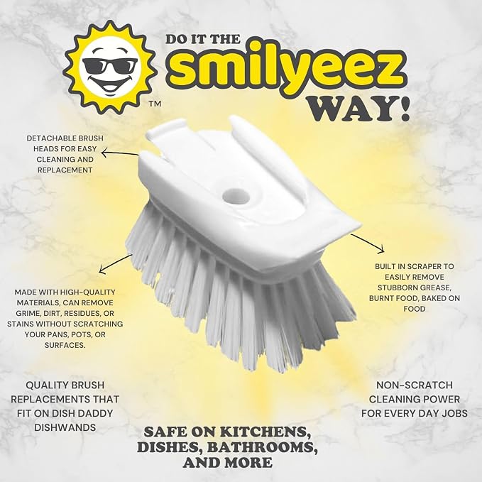 Smilyeez Dish Brush Refill for Dish Daddy Dishwand Replacement Head - Image 5