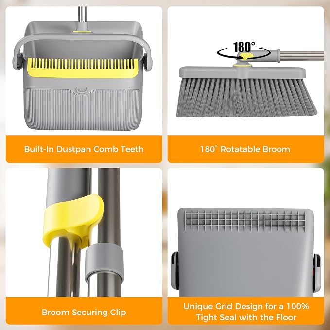 Upgrade Broom and Dustpan Set 180° Rotatable Head - Image 5