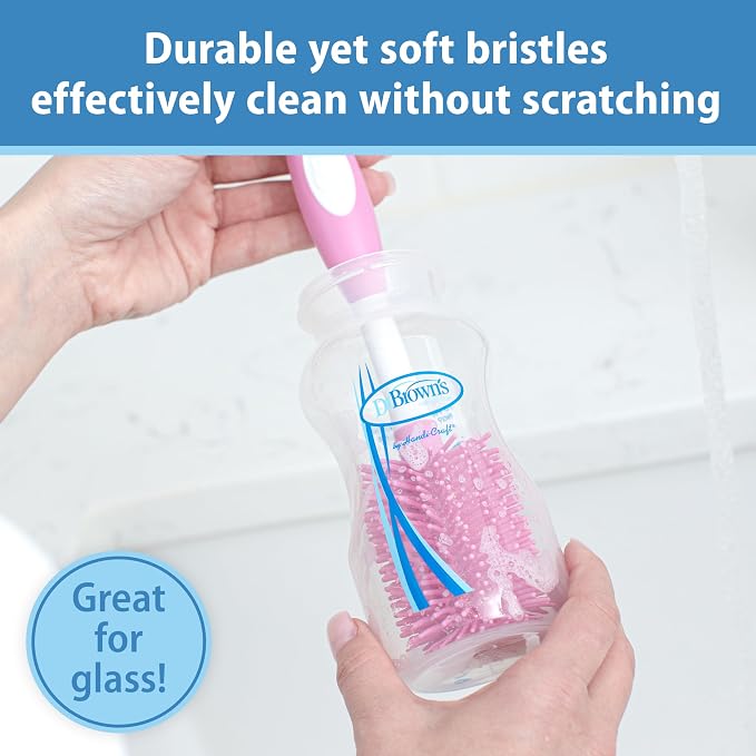 Dr. Brown's Soft Touch No Scratch Baby Bottle Cleaning Brush, Nipple Cleaner - Image 3