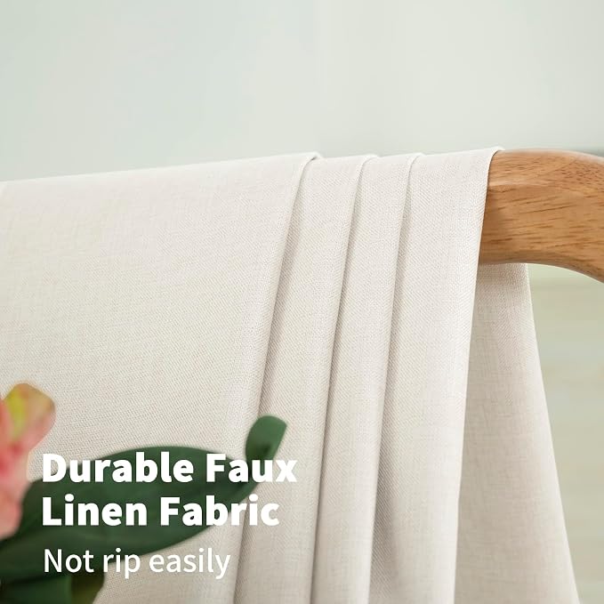 YoungsTex Linen 100% Blackout Curtains 78 Inches Long - Image 5