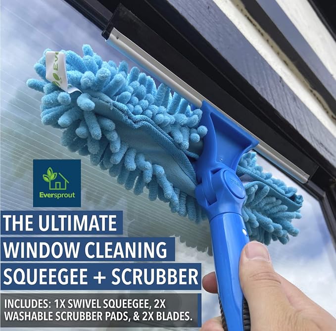 EVERSPROUT 1.5-to-3 Foot Swivel Squeegee and Microfiber Window Scrubber | - Image 4