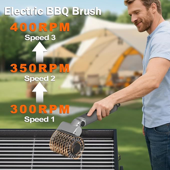 Electric Grill Brush Cleaner for Outdoor, 150Mins BBQ Grill Cleaner - Image 3