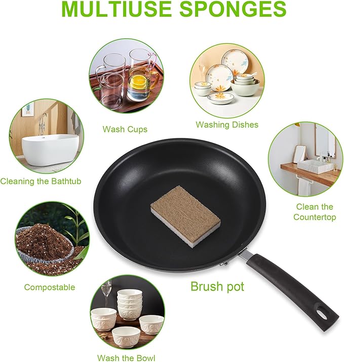 Natural Sponges for Dishes 12 Pack - Image 3