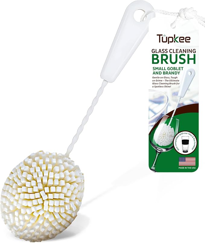 Tupkee Small Glass Cleaning Brush – Soft Non-Scratch Foam Bristles – Glass by Tupkee