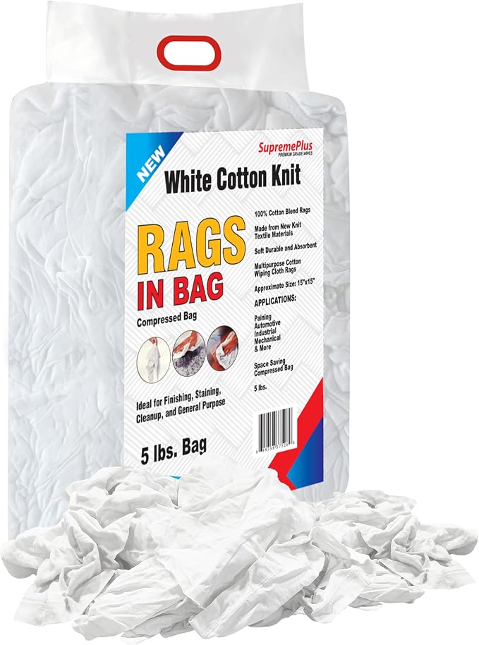 New Cotton T-Shirt Cleaning Rags Bulk by SupremePlus