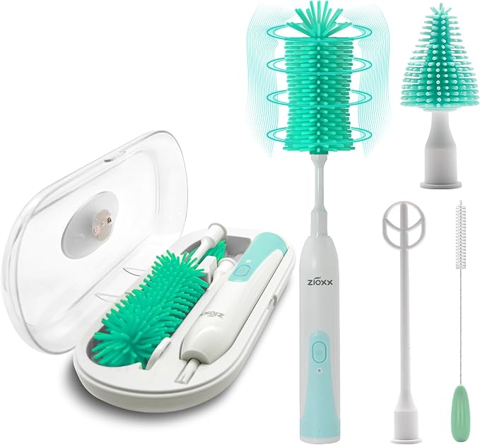 Electric Bottle Brush Cleaner New Upgrade, Portable Electric Baby Bottle Brush by ZIOXX