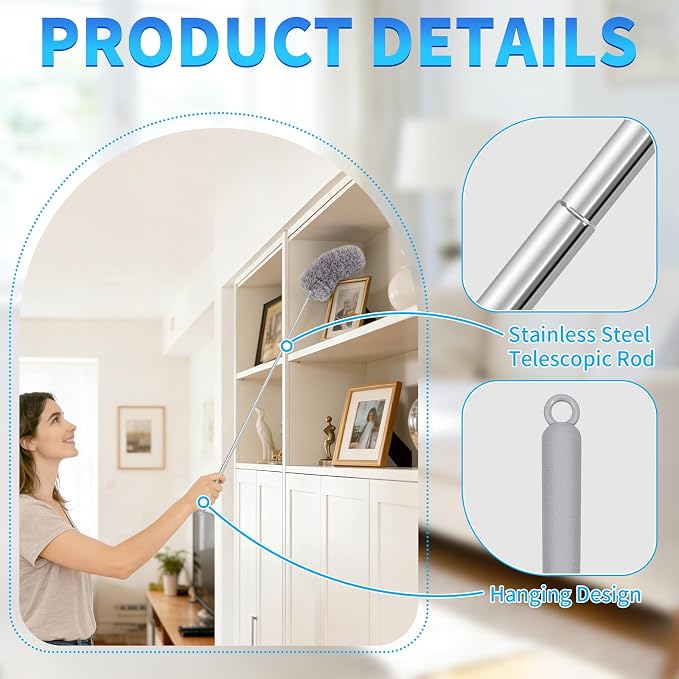 2 Pack Microfiber Duster for Cleaning, Washable Hand Dusters - Image 4