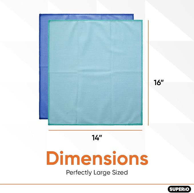 Superio Microfiber Glass Cleaning Cloth, Mirror & Window Miracle Cloth Lint & - Image 2