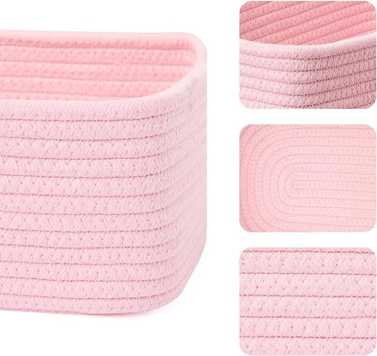 Small Storage Baskets for Organizing | Closet Organizer Bins | Shelf Toy Basket - Image 2