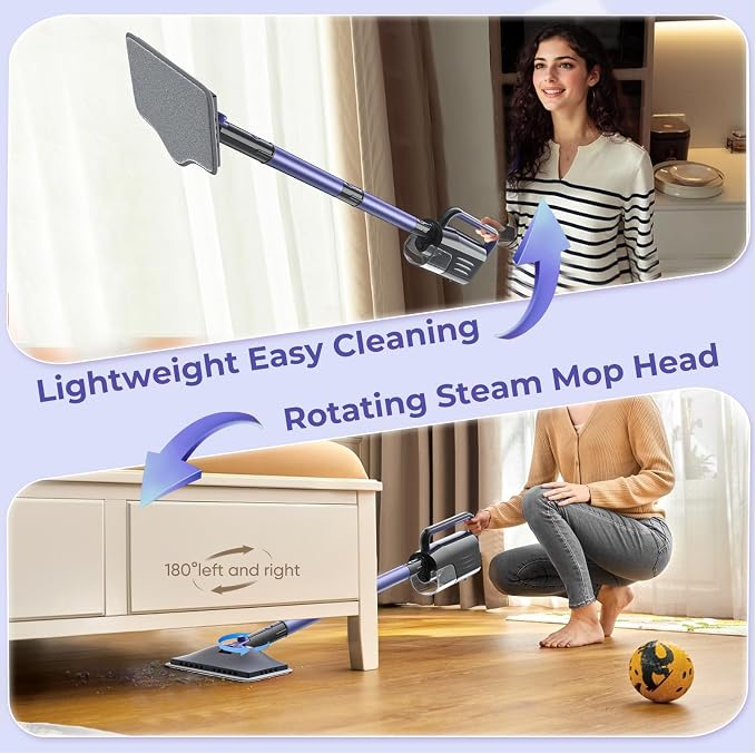 Steam Mop, Steam Cleaner with Large-Capacity Water Tank, 2 Washable Pads - Image 7