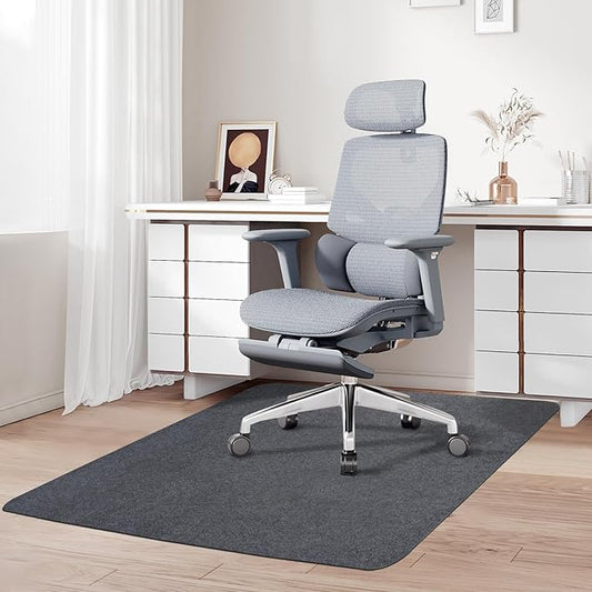 Office Chair mat for Hardwood Floor,55"x35" Anti-Slip Floor Protector for Home Office,Under Desk Mat,Computer Chair mat for Rolling Chairs Dark Grey
