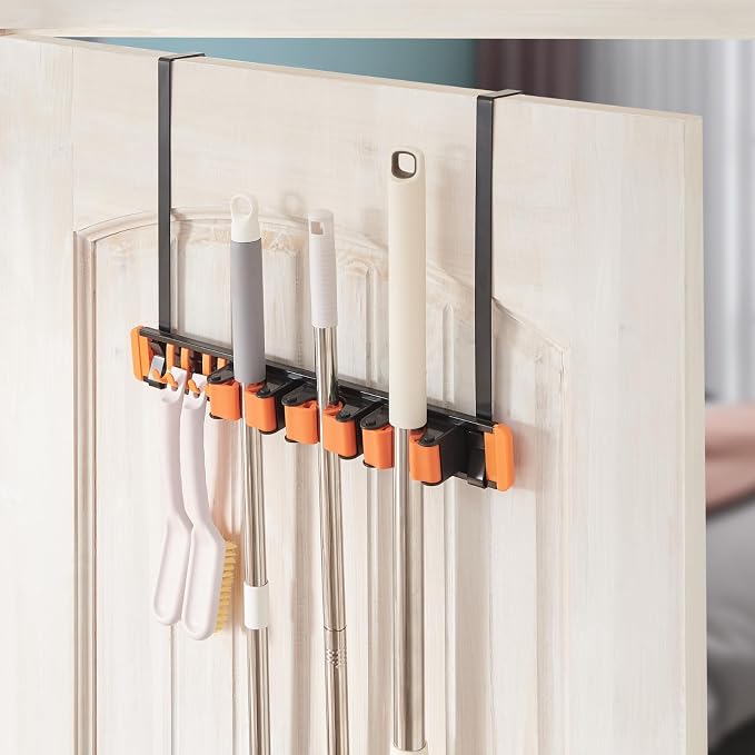 Unjumbly Broom Holder Wall Mount, Drilling Free Mop and Broom Holder by Unjumbly