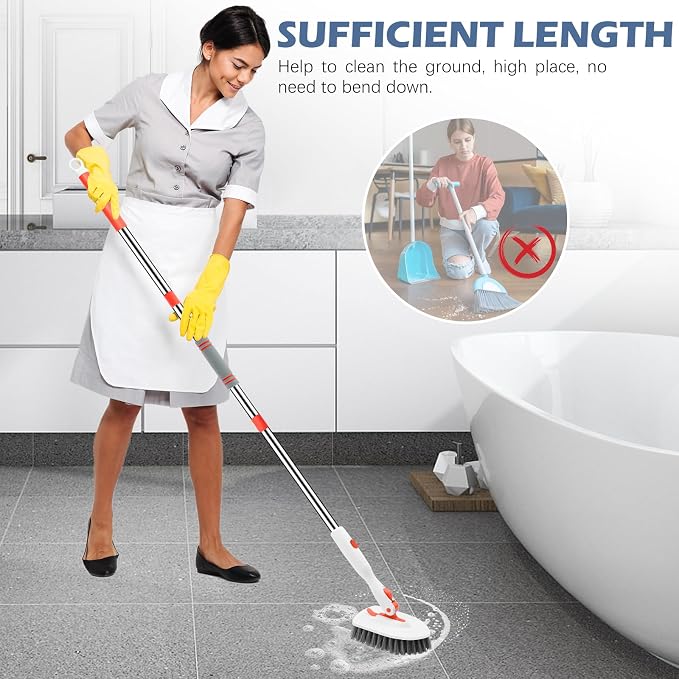 SetSail Floor Scrub Brush, 3-In-1 Tile Tub Floor Scrubber - Image 7