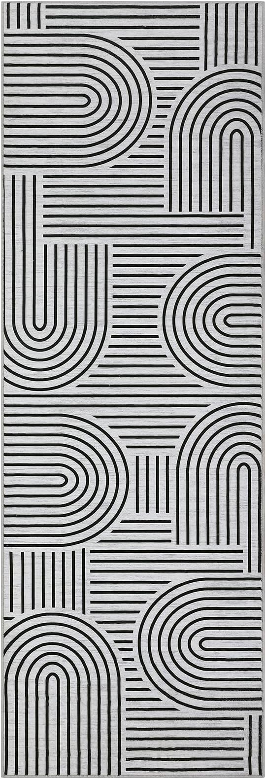 Modern Rug 2x6 Runners for Hallways, Abstract Kitchen Runner Rugs Non Slip Bath - Image 4