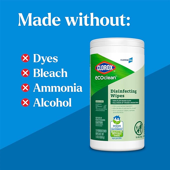 CloroxPro Clorox EcoClean Disinfecting Wipes, Antibacterial Disinfectant - Image 4