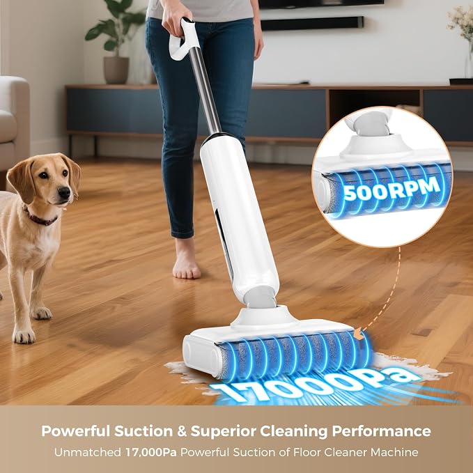 Wet Dry Vacuum Cleaner, 17000Pa Cordless Vacuum Mop Combo - Image 3
