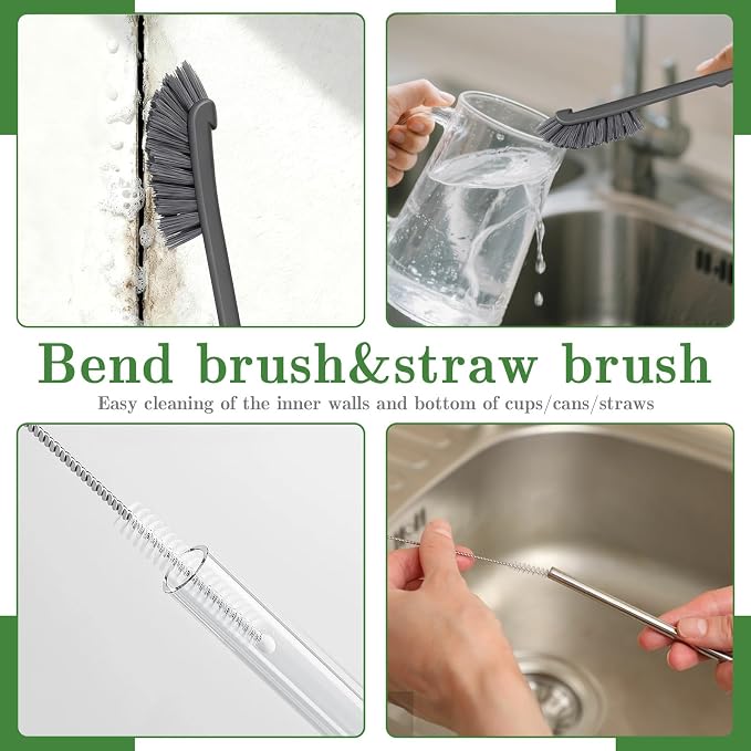 15pcs Crevice Cleaning Brush, Hard Bristle Scrub Brushes Tools, Window and - Image 2