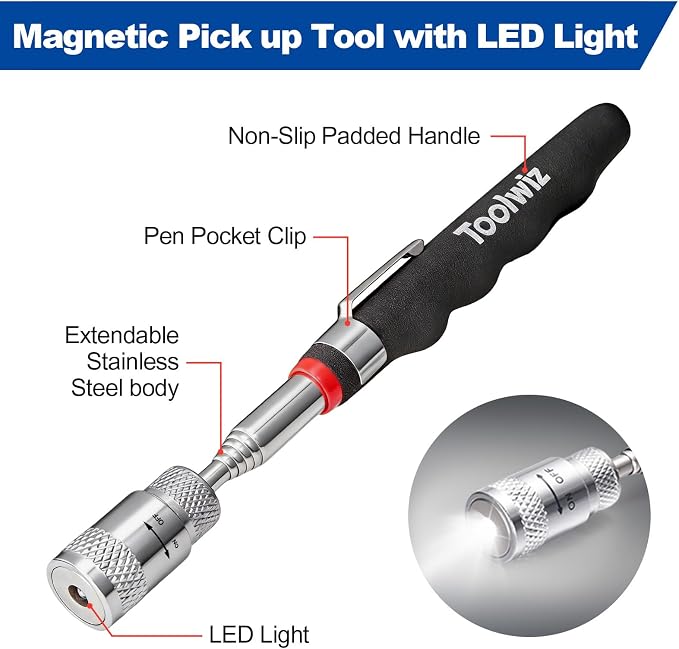 Toolwiz 15" Rolling Magnetic Sweeper 10lbs, - Image 5