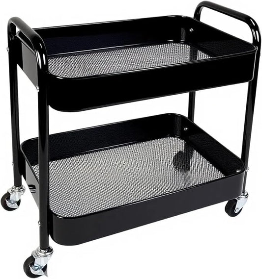 2 Tier Rolling Cart with Wheels by LIWNYRK