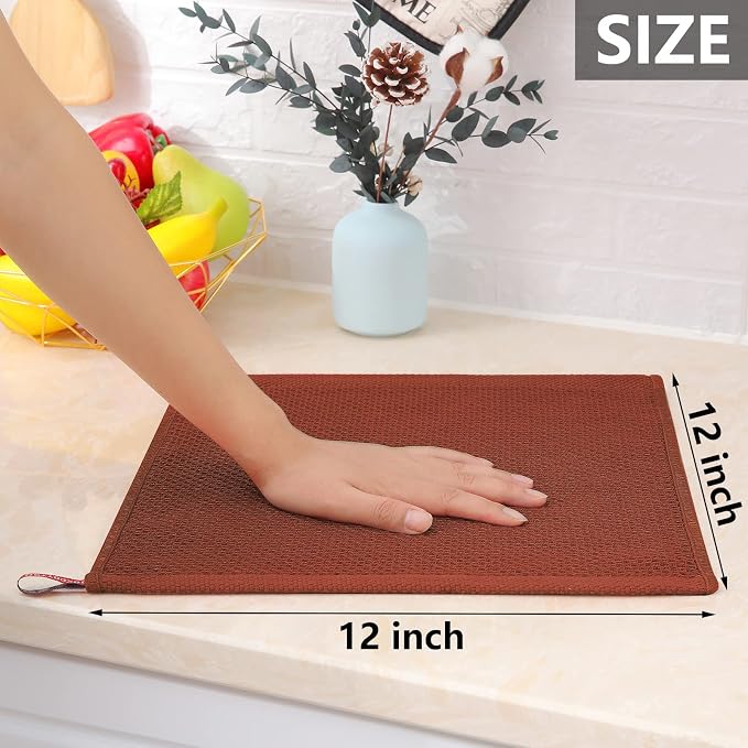 Homaxy 100% Cotton Waffle Weave Kitchen Dish Cloths, Quick Drying Dish Rags - Image 5