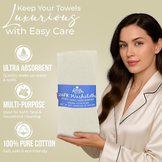 DAN RIVER 24 Pack Wash Cloths for Showering - Image 4