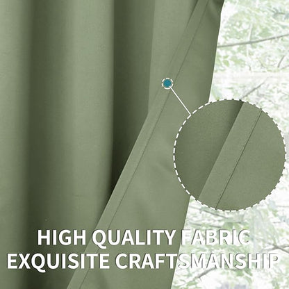 BGment Olive Green Blackout Curtains 84 Inches Length 2 Panels for Living Room - Rod Pocket Thermal Insulated Room Darkening Drapes for Bedroom Dining Privacy, 42 x 84 Inch
